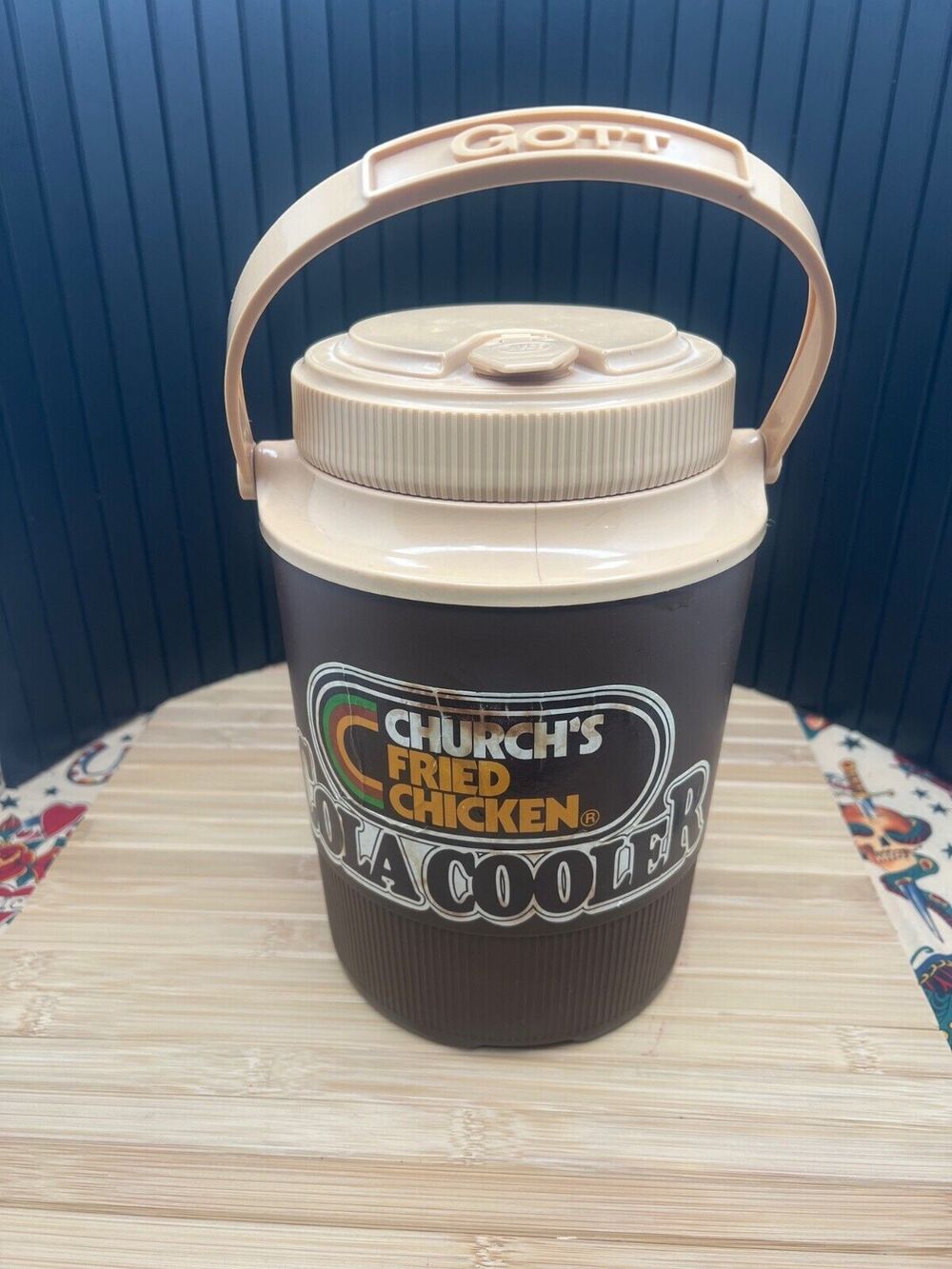 Vintage GOTT Church's Fried Chicken Cola Cooler Rare Great For Sporting events